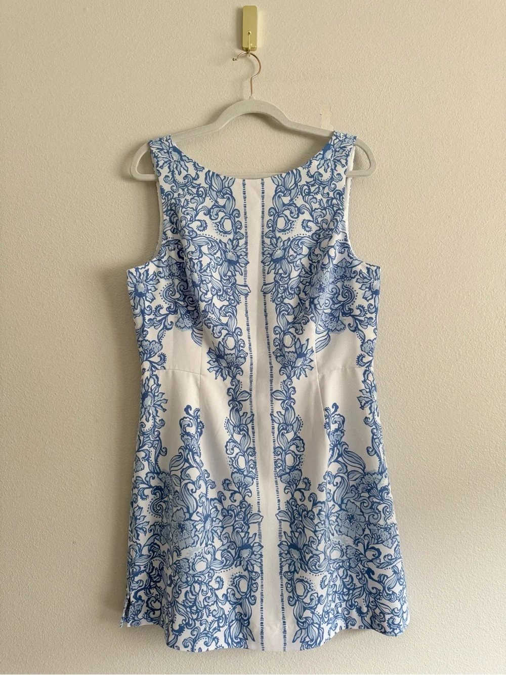 Lilly Pulitzer Jules Skirted Romper Sz 12 NWT Resort white blue floral